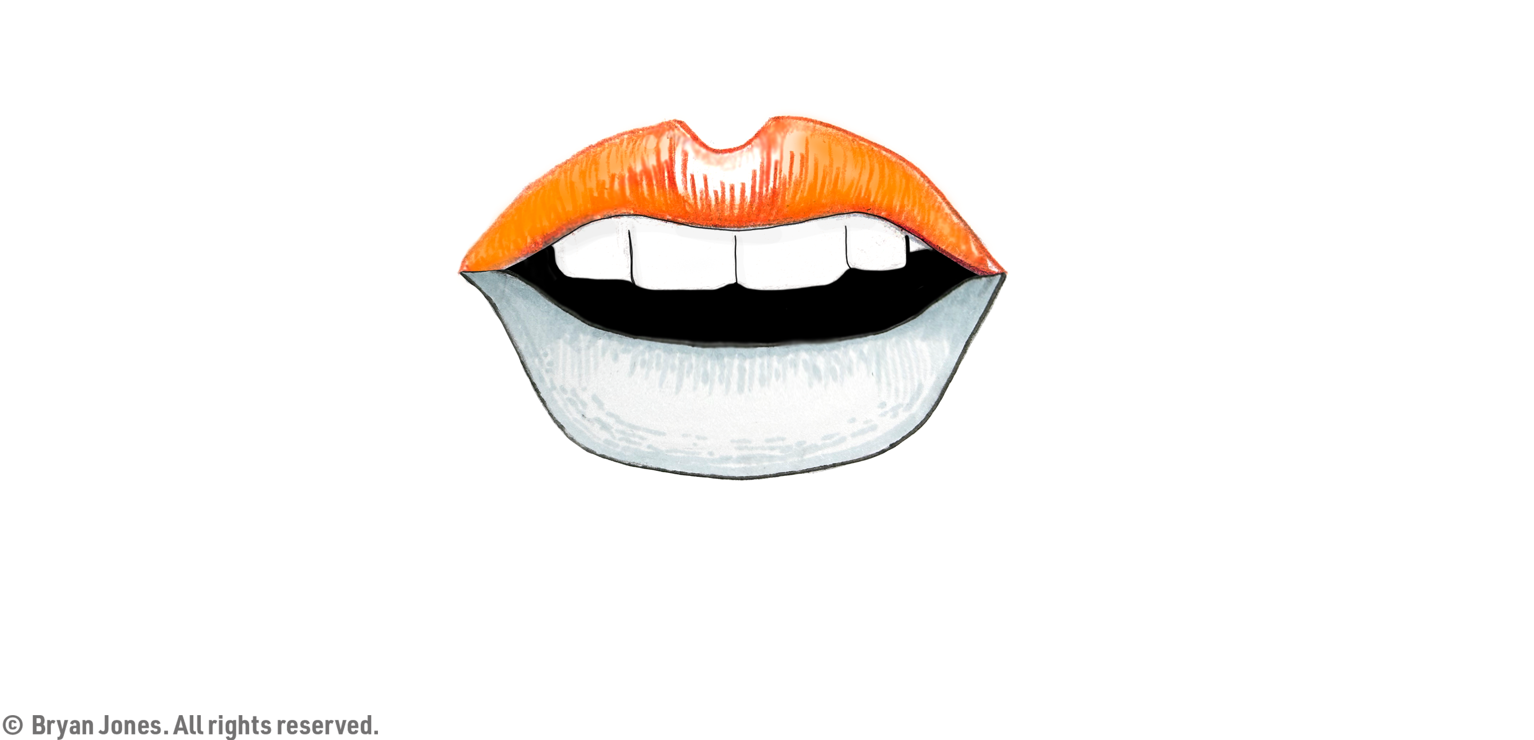 Graphic of Human lips with themed visual representations